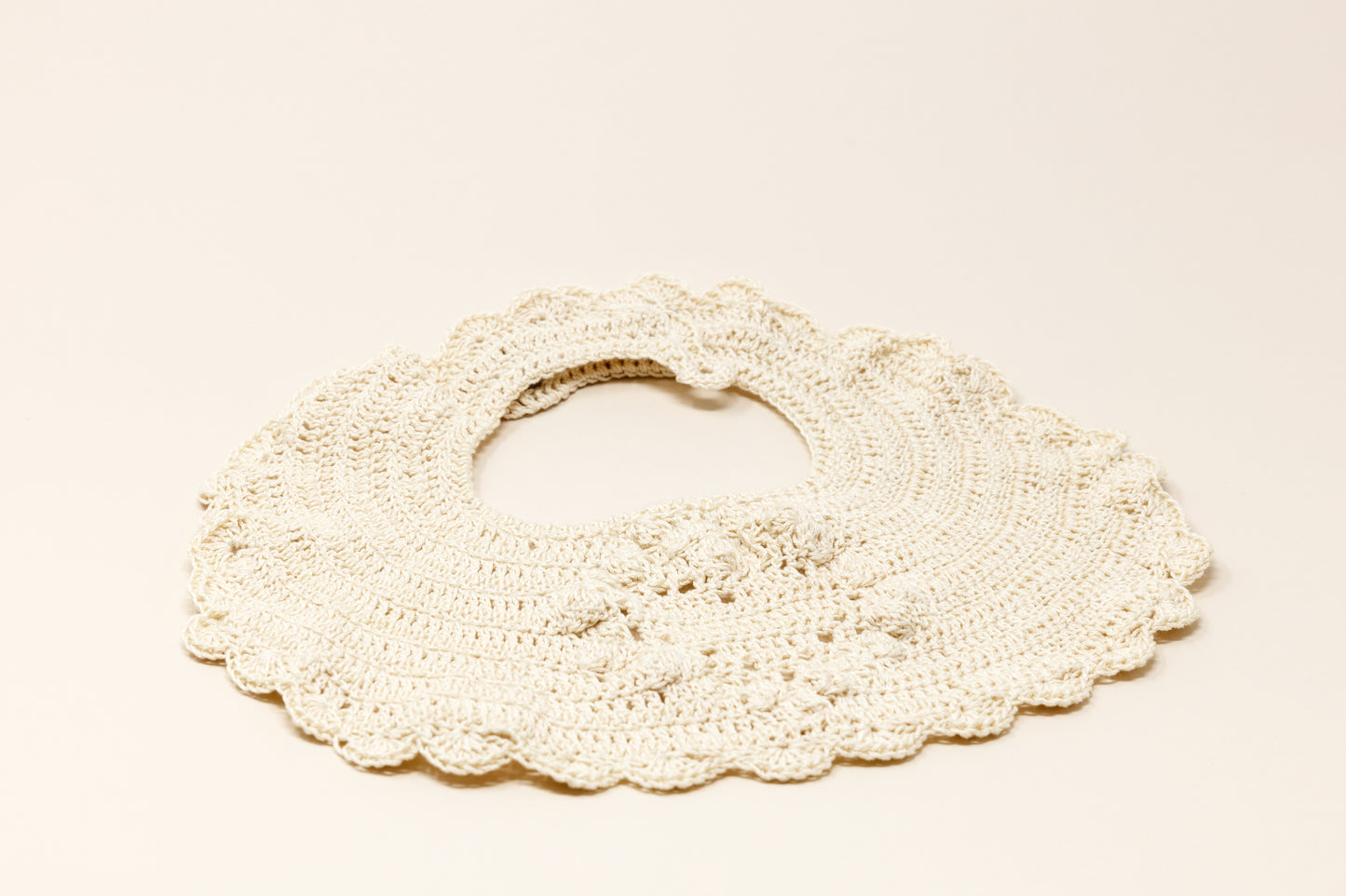 Crochet Bib HEART - Beige