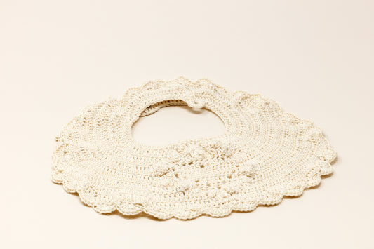 Crochet Bib HEART - Beige