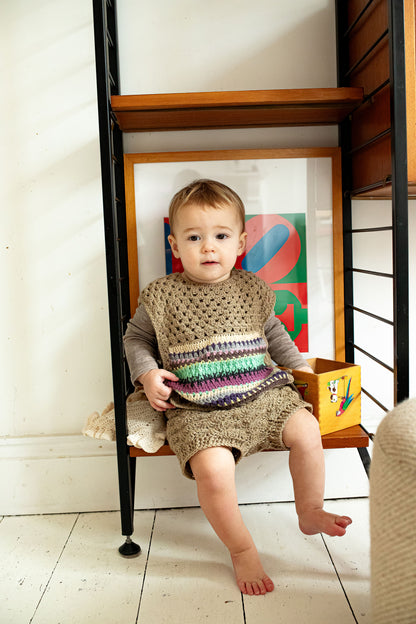 Woolen Vest ROWAN - Multi Stripe