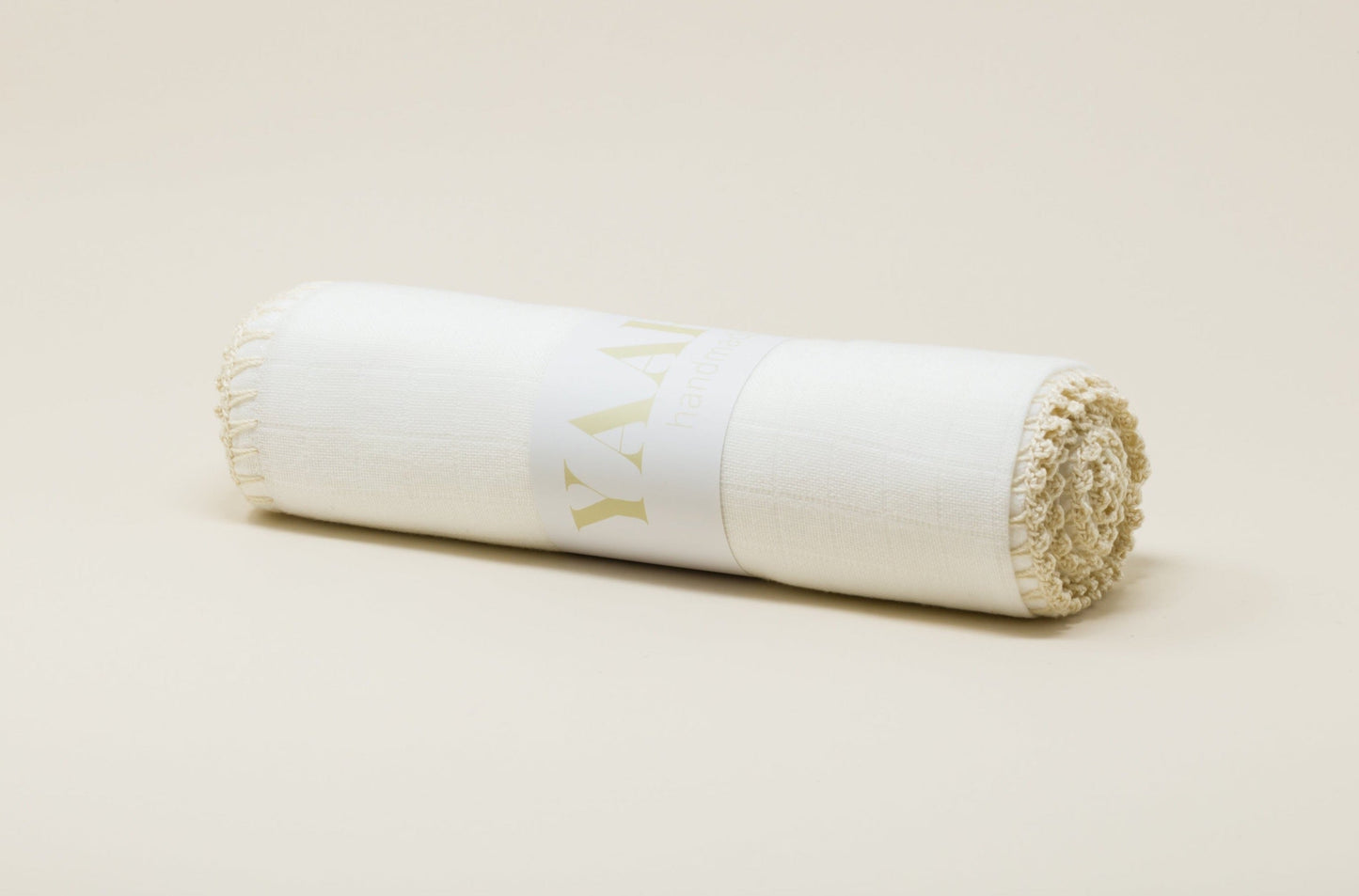 Muslin Swaddle with Classic Border - Beige