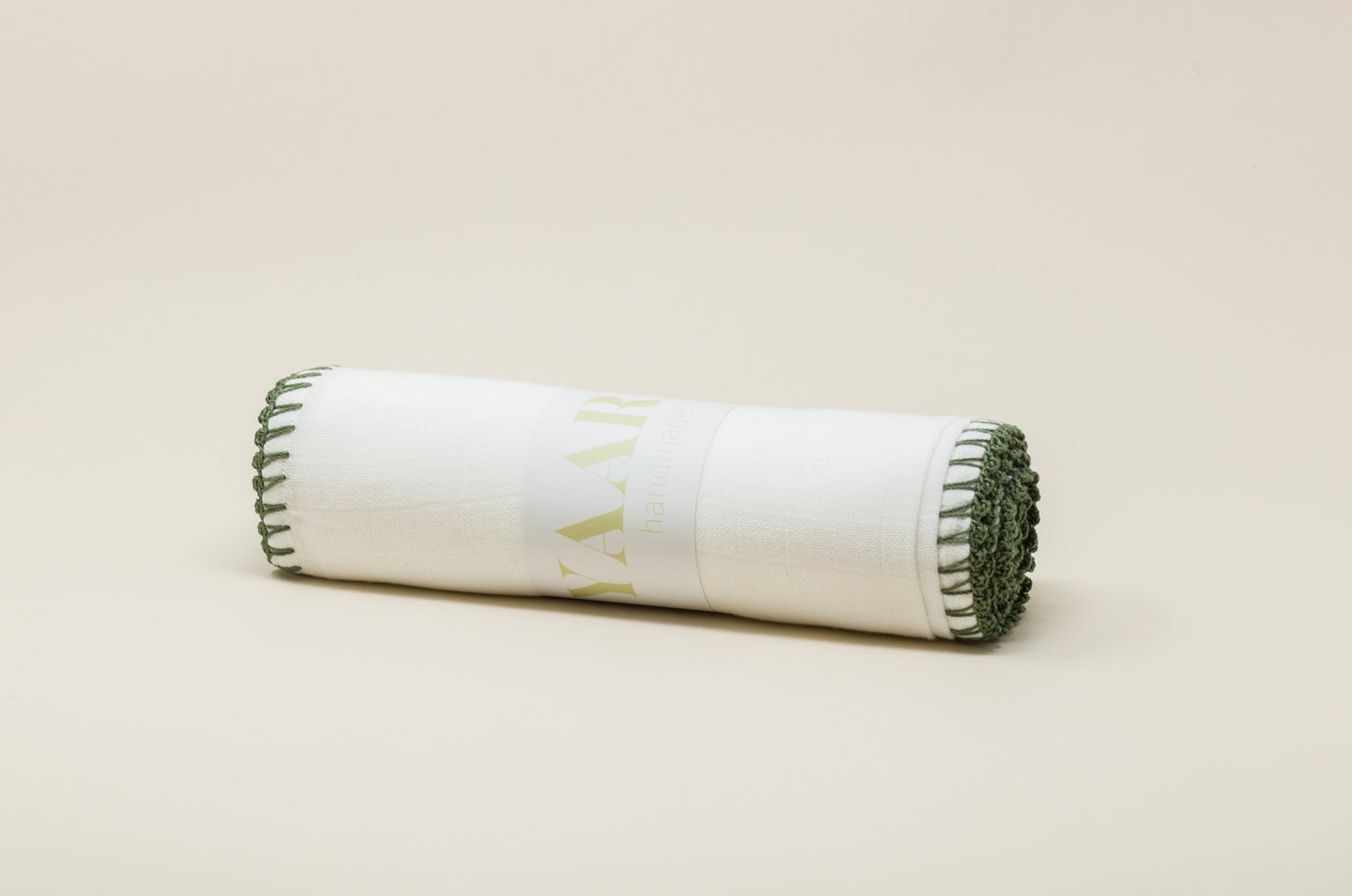 Muslin Swaddle with Classic Border - Khaki