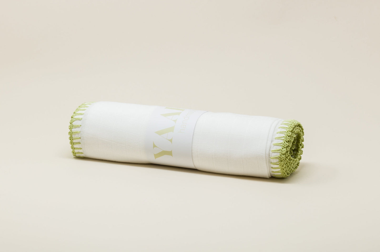 Muslin Swaddle with Classic Border - Mint