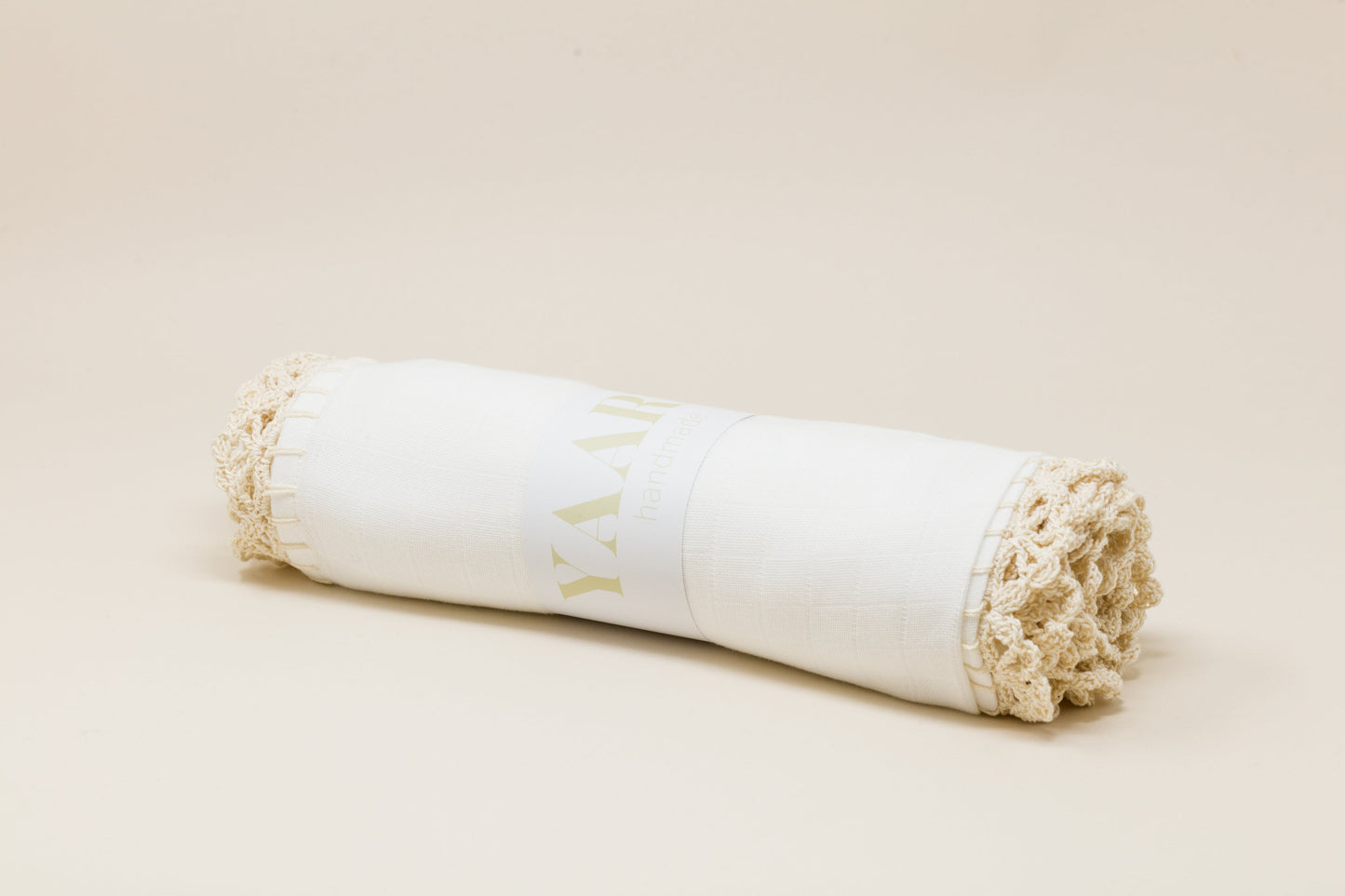 Muslin Swaddle with Wide Border - Beige