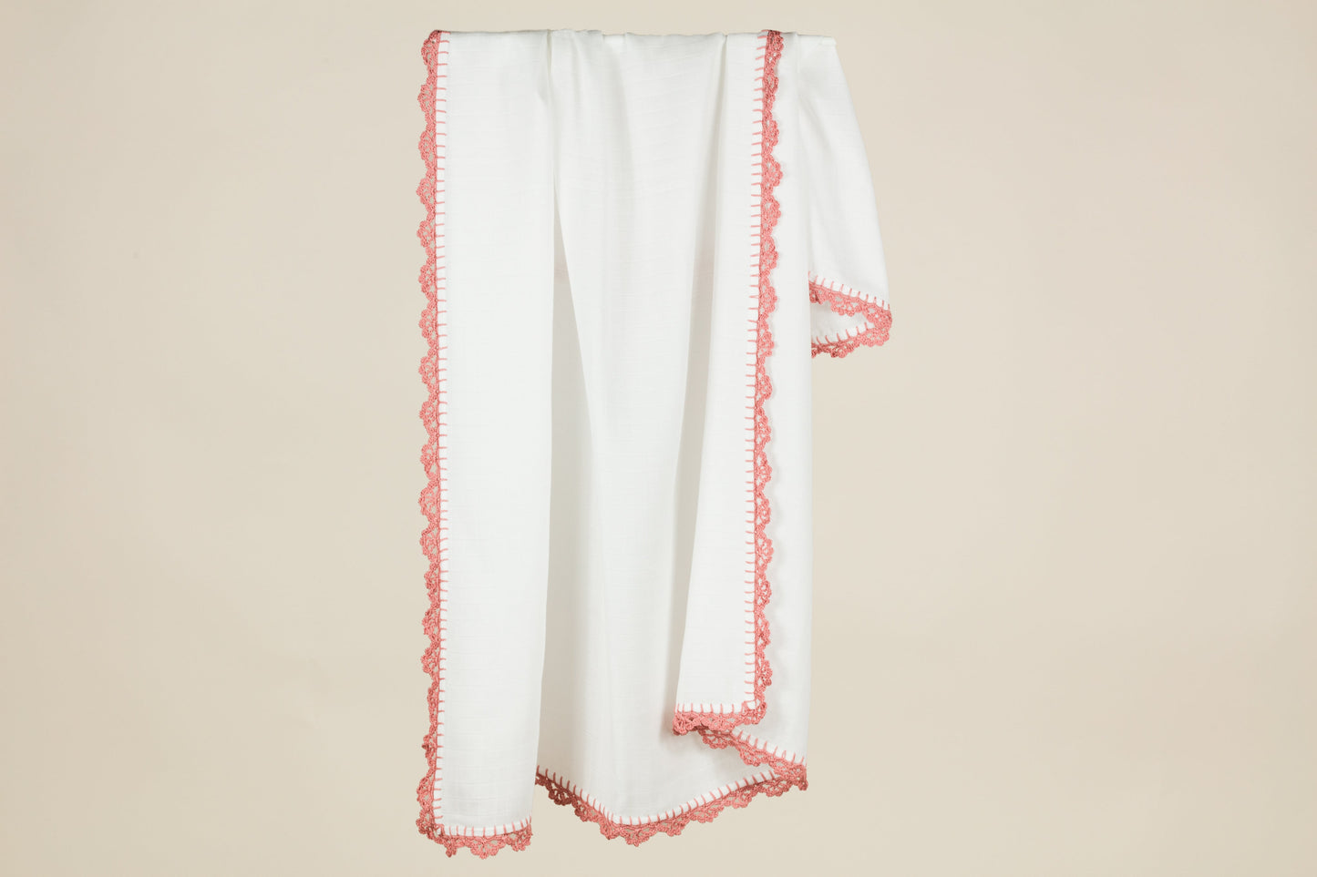 Muslin Swaddle with Wide Border - Blush