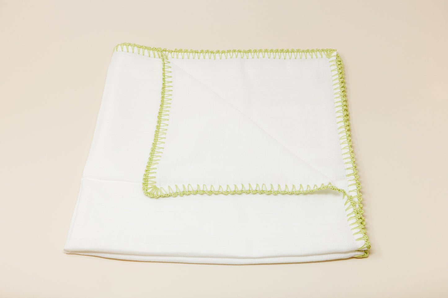 Muslin Swaddle with Classic Border - Mint